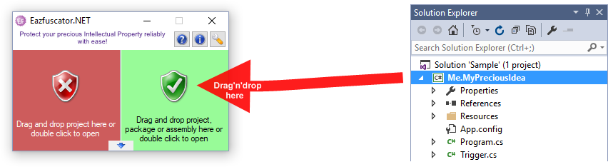 Protecting sample project with Eazfuscator.NET