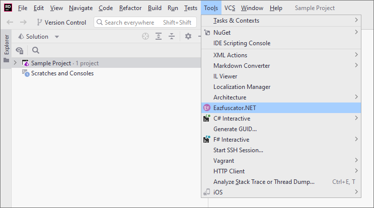 Launching Eazfuscator.NET from Microsoft Visual Studio