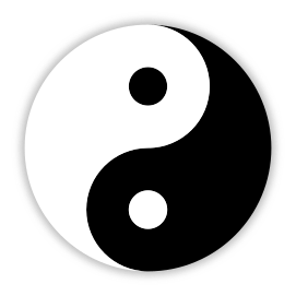 In Chinese philosophy, yin and yang symbol describes how apparently opposite or contrary forces are actually complementary, interconnected, and interdependent in the real world.